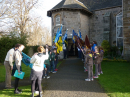 The Flags arrive at the Main Door